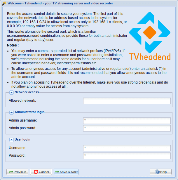 Tvheadend setup 2