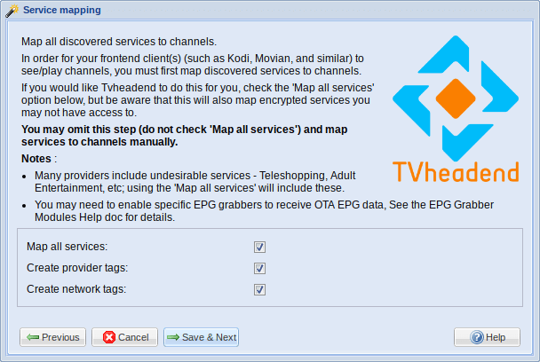 Tvheadend setup 5